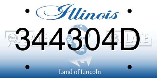 344304D Illinois License Plate