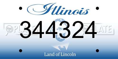 344324 Illinois License Plate