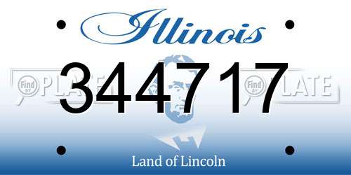 344717 Illinois License Plate