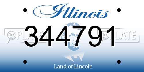 344791 Illinois License Plate