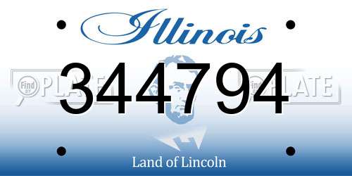 344794 Illinois License Plate