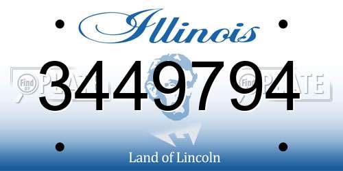 3449794 Illinois License Plate