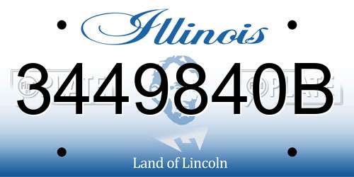 3449840B Illinois License Plate