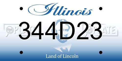 344D23 Illinois License Plate