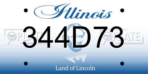 344D73 Illinois License Plate