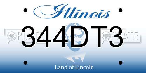 344DT3 Illinois License Plate