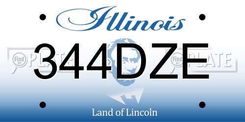 344DZE Illinois License Plate