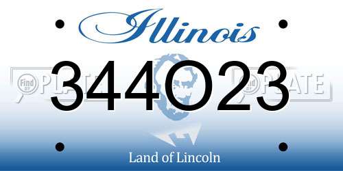 344O23 Illinois License Plate