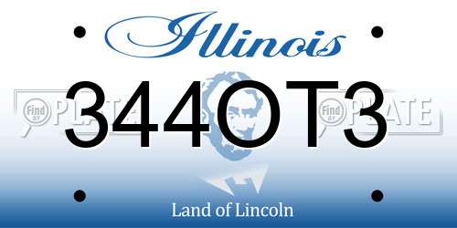 344OT3 Illinois License Plate