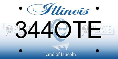 344OTE Illinois License Plate