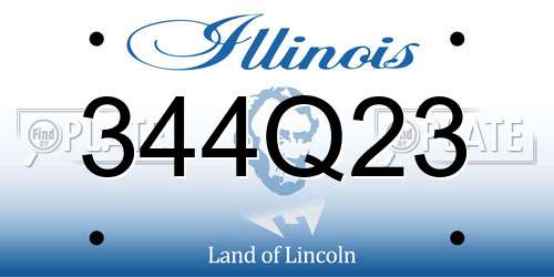 344Q23 Illinois License Plate