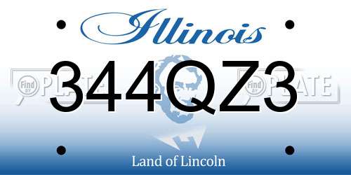 344QZ3 Illinois License Plate