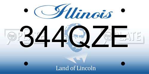 344QZE Illinois License Plate