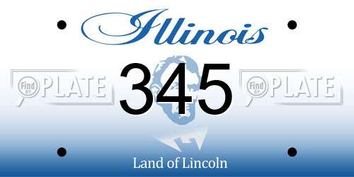 345 Illinois License Plate