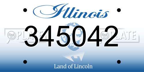 345042 Illinois License Plate