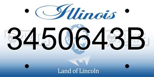 3450643B Illinois License Plate