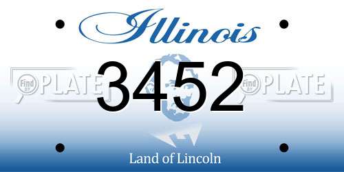3452 Illinois License Plate