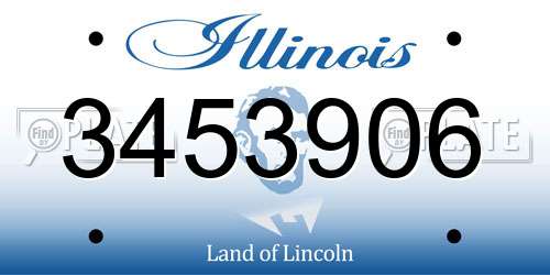 3453906 Illinois License Plate