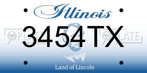 3454TX Illinois License Plate
