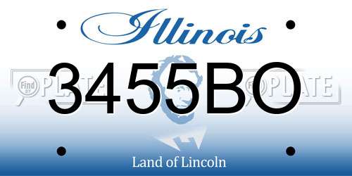 3455BO Illinois License Plate