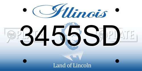 3455SD Illinois License Plate