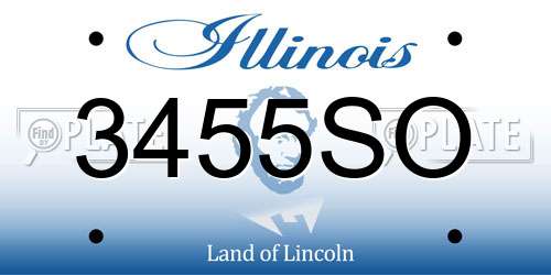 3455SO Illinois License Plate