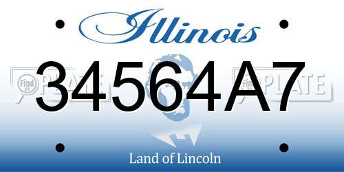 34564A7 Illinois License Plate