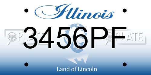 3456PF Illinois License Plate