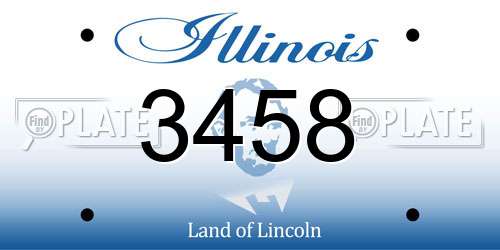 3458 Illinois License Plate