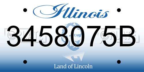 3458075B Illinois License Plate