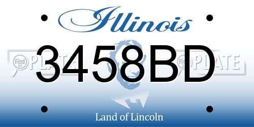 3458BD Illinois License Plate