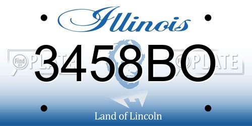 3458BO Illinois License Plate