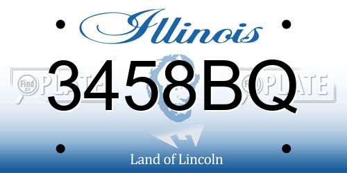3458BQ Illinois License Plate