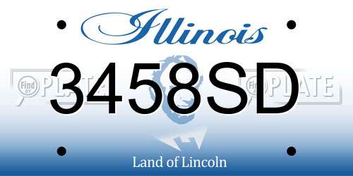 3458SD Illinois License Plate