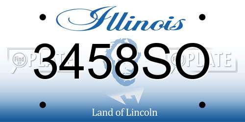 3458SO Illinois License Plate