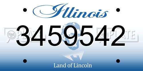 3459542 Illinois License Plate