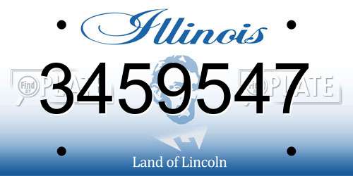 3459547 Illinois License Plate