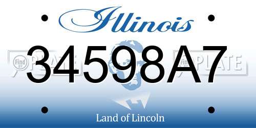 34598A7 Illinois License Plate