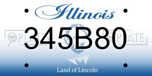 345B80 Illinois License Plate