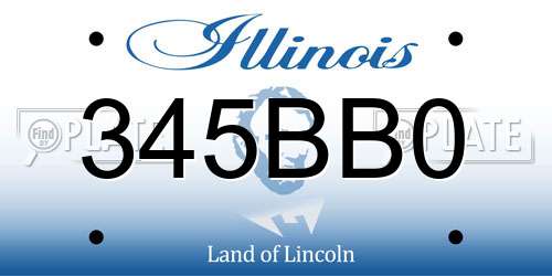 345BB0 Illinois License Plate