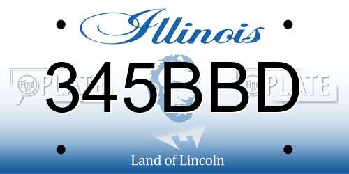 345BBD Illinois License Plate