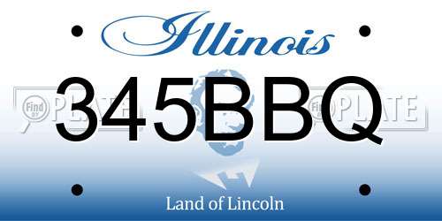 345BBQ Illinois License Plate