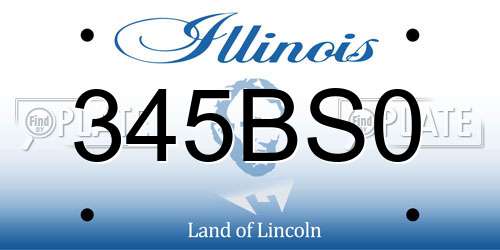 345BS0 Illinois License Plate