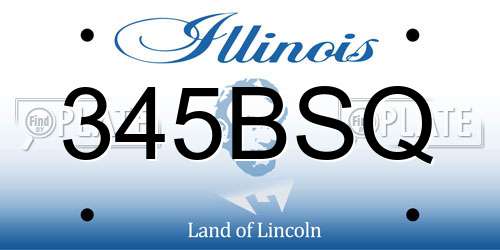 345BSQ Illinois License Plate