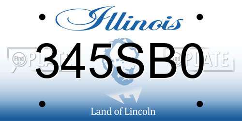 345SB0 Illinois License Plate