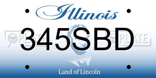 345SBD Illinois License Plate