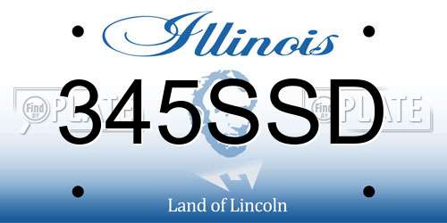 345SSD Illinois License Plate