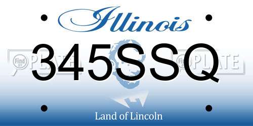 345SSQ Illinois License Plate