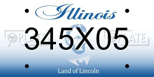 345X05 Illinois License Plate