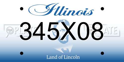 345X08 Illinois License Plate